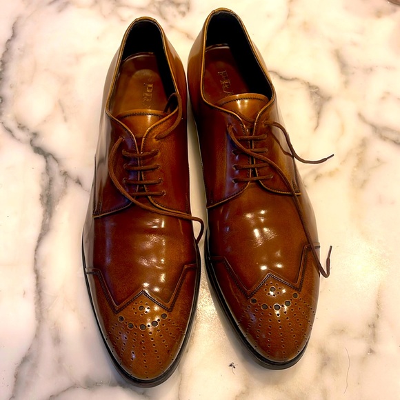 Brown Prada size 11 1/2 dress shoe, like new - Picture 1 of 4